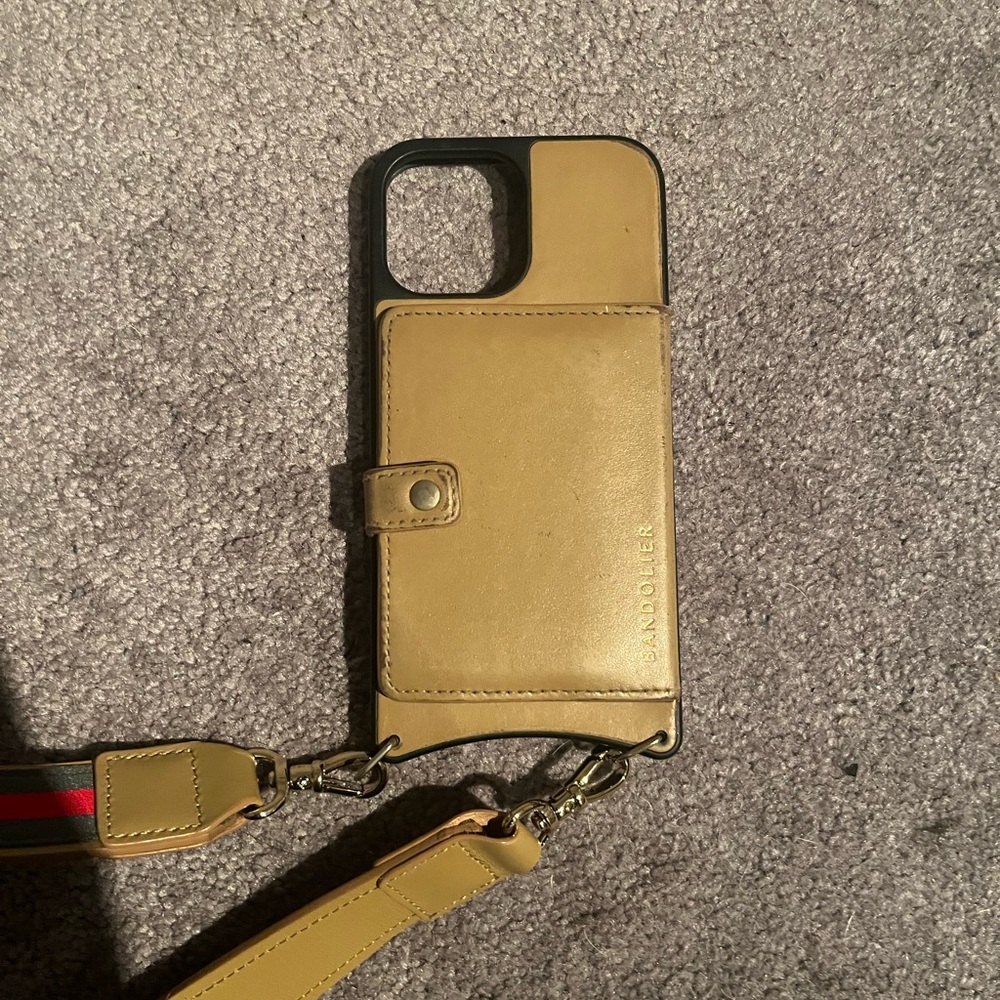 Bandolier iPhone 13 Pro Max wallet case with Kimberly strap